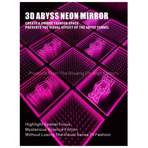 Durable Metal Frame Trendy Customization 3D Mirror Neon Dance Floor for DJ Disco Party