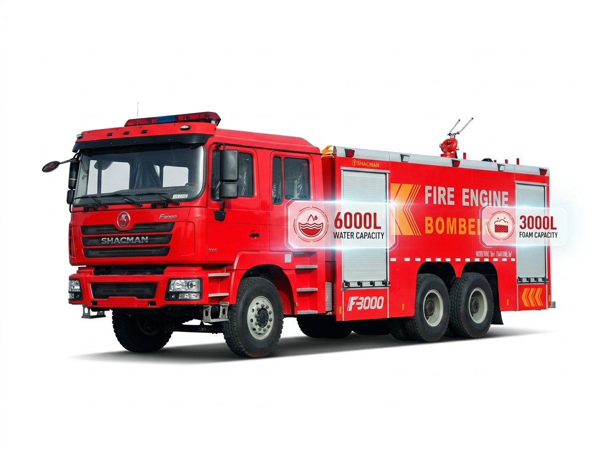 SHACMAN F3000 6x4 Foam Fire Truck 6000L Water 3000L Foam Tank Weichai WP10 340HP CB10/60 Fire Pump