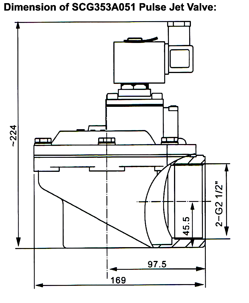 2-1/2 Inch Threaded Port Diaphragm Valve ASCO SCG353A051 353 Series Industrial Dust Cleaning