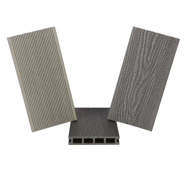 Plastic Composite Decking Board for Modern Outdoor Grooved Flooring More Than 5 Years