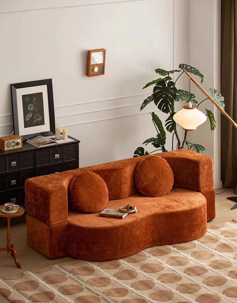 Customized Multifunctional Compressed Sofa Bed Fabric Sectional with Frameless Boxed Set & Sponge Filling for Living Room