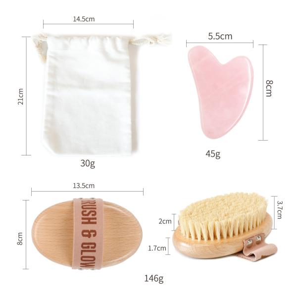 Banho Exfoliante de Corpo Kit de Escova Seca Esfregão de Madeira Banho de Spa Massagem