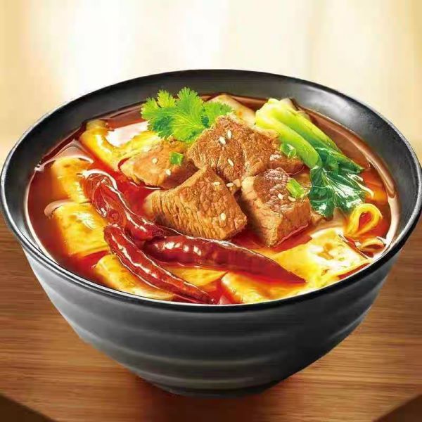 Non Fried Noodles Pickled Pepper Beef Flavor Chinese Anhui Wide Noodles