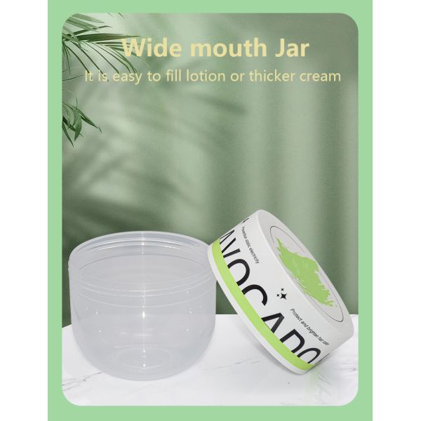 100g 240g PP Round Cream Jar Skincare Body Lotion Scrub Cosmetic Jar Container