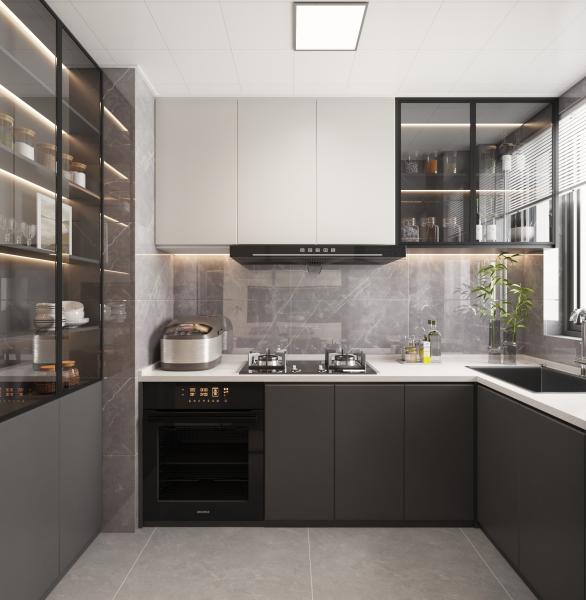 Bibliothèque combinée en laque blanche, armoires de cuisine en bois, armoire de cuisine modulaire