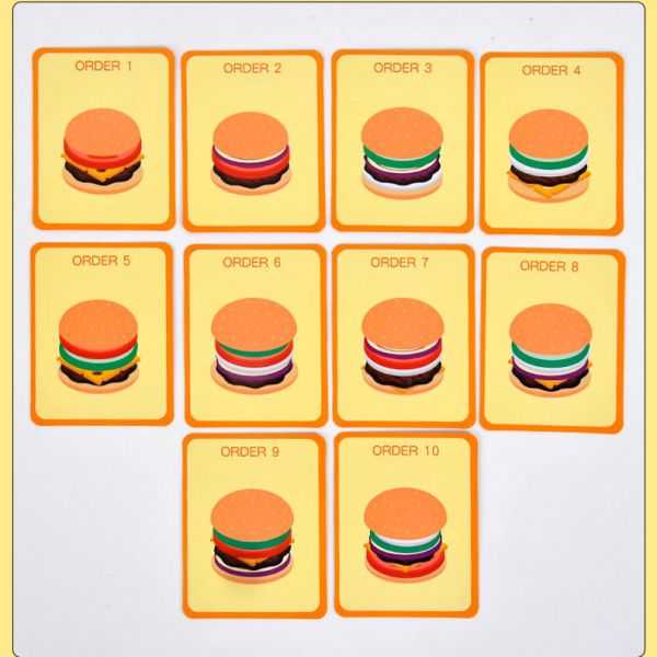 CPC CE Simulation Wooden Hamburger Sandwich Set Unisex Toy for Ages 0 to 24 Months