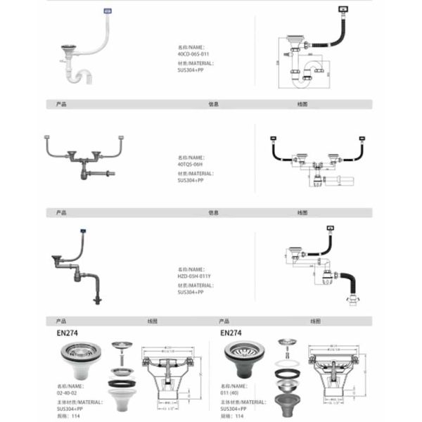 Universal Stainless Steel Plastic Kitchen Sink Drainer Tubes Anti-Clogging Waste Catch Cup Basket for Bathroom Use Wholesale