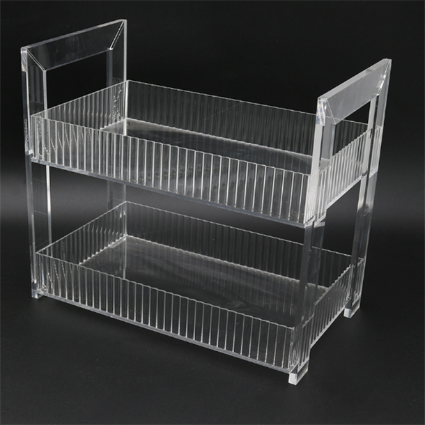 Durable Multi-Purpose Acrylic Shelf Double-Layer Transparent Organizer for Cosmetics Bathroom Toiletries