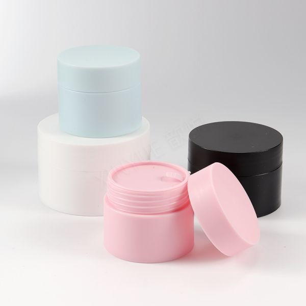 PP Double Wall Round Jar for Face Cream Sample 3g5g10g15g30g Black White Blue Pink Matte Custom Empty Plastic Nail Gel Jar