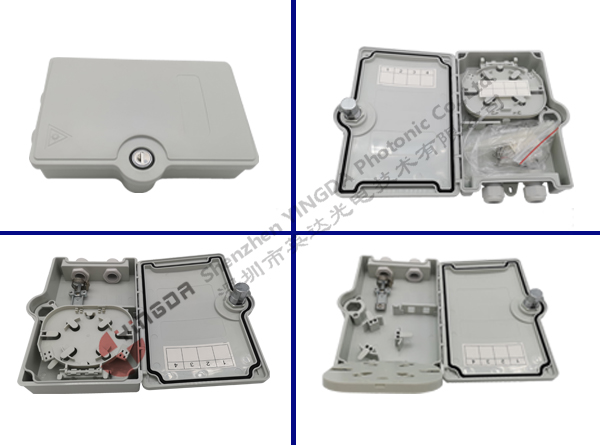 Nap Caja Terminal Fiber Optic Splitter Box Exterior Plastic Waterproof 2 Cable Glands