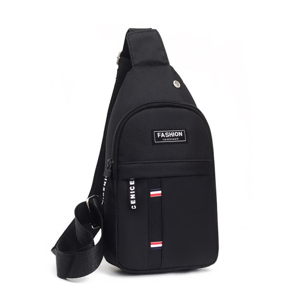 Custom Logo Earphone Hole Men's Sling Bag for Daily Life and Sport in Versatile Style