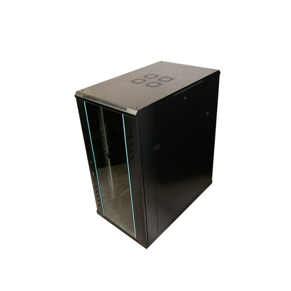 19 Inch Tempered Glass Door Server Rack with 600mm Width 1000mm Height and RAL7035 Colour
