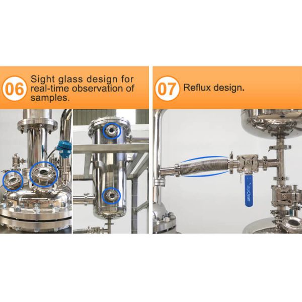 Decarboxylation Reactor TOPTION Glass & Stainless Steel Reactor