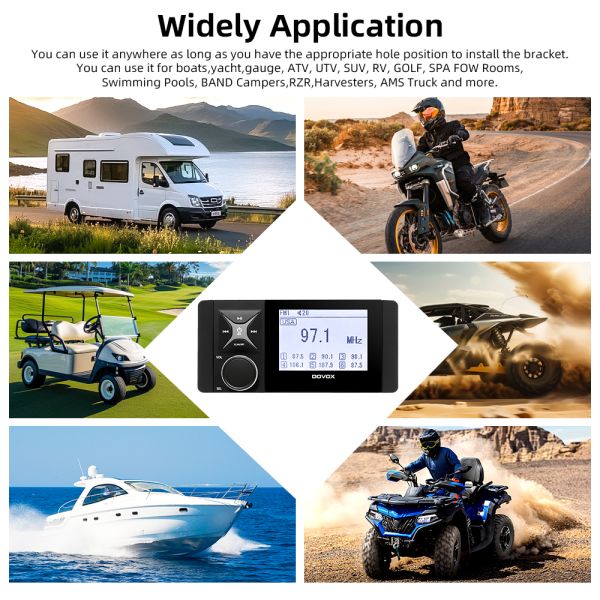 Marine New Marine Waterproof Stereo Receiver MP3 Player FM Radio for Boat With Controller