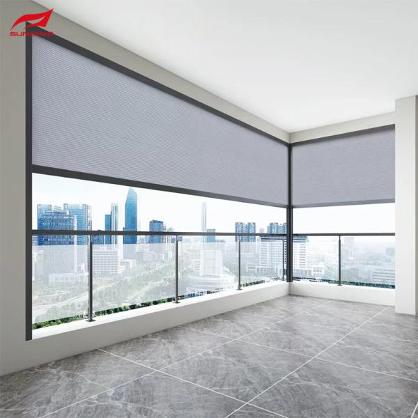 Max Size 6M Height Exterior Windblock Shades Waterproof Zip Track Blinds For All-Weather Protection