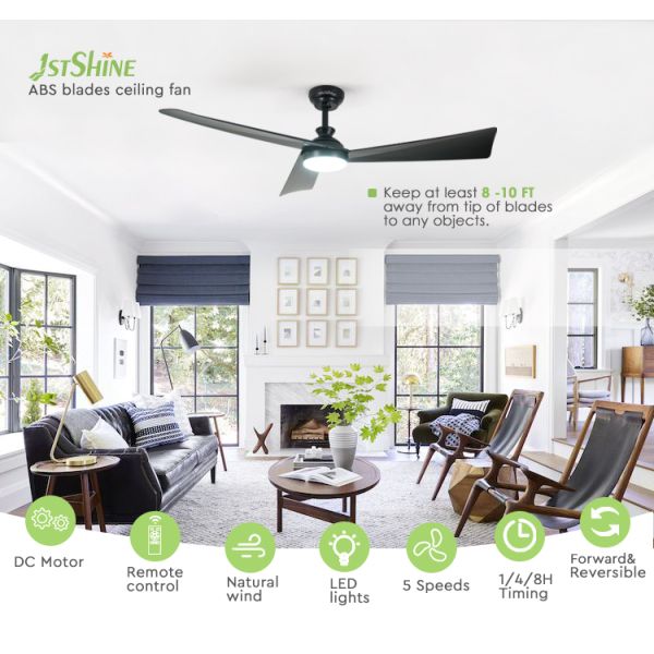 Fã de teto da luz do diodo emissor de luz de um Dimmable de 52 polegadas com velocidade do controlo a distância 6 das luzes