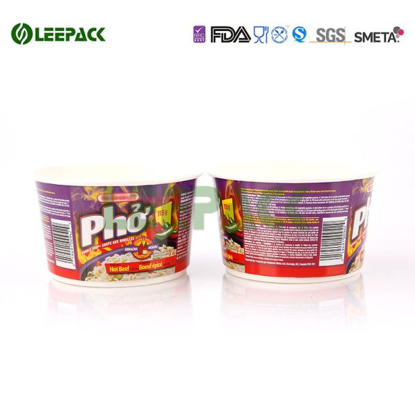 White Blank  colorful eco friendly disposable bowls For Food / Snack / Hot Soup And Ice Cream