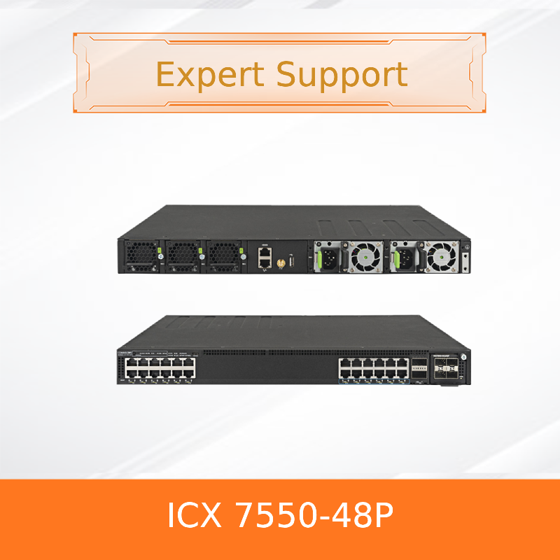 RUCKUS ICX 7550-48P Высокоплотный гигабитный коммутатор PoE+ для доступа и агрегации в корпоративной сети