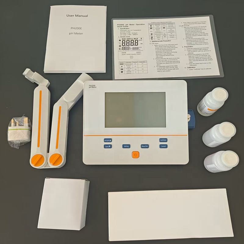 6.0 Inch LCD PH200E Benchtop pH Meter 1-3 Points Calibration -2.00-18.00pH Range IP54 for Mineral Testing