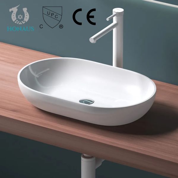 Unique Design Bathroom Countertop Basin Matt White W550*H130*D400mm