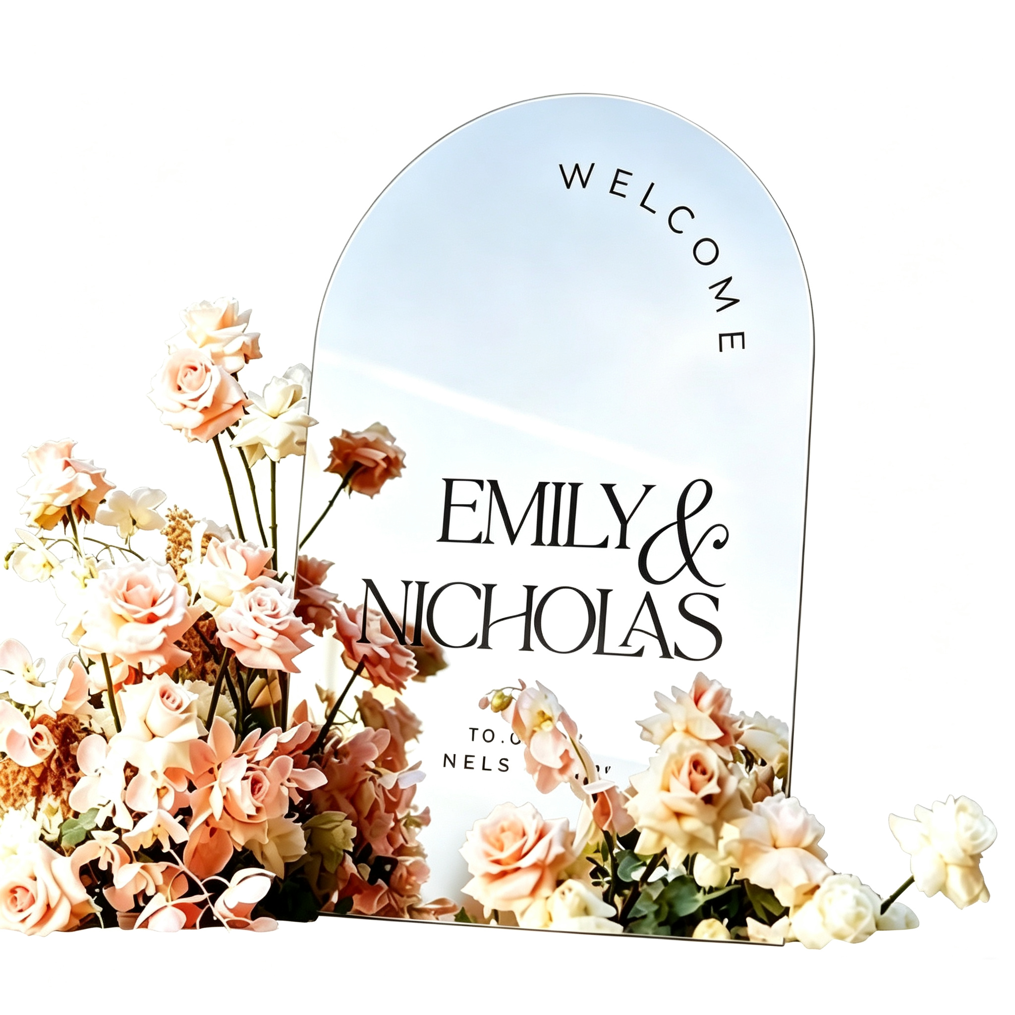 Lightweight Arch Acrylic Plaque Stand UV Printed For Wedding Table Decor