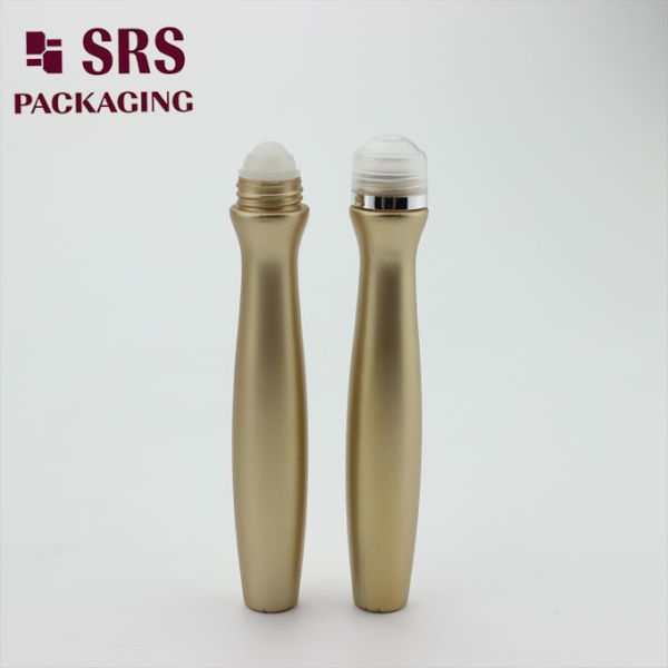 SRS8447-15ML Gold Color  PETG Roller Bottle 15ml Metal Eye Cream Roll On Bottle