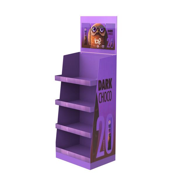 Retail Supermarket Snack Display Stand Glossy Custom Point Of Sale Displays