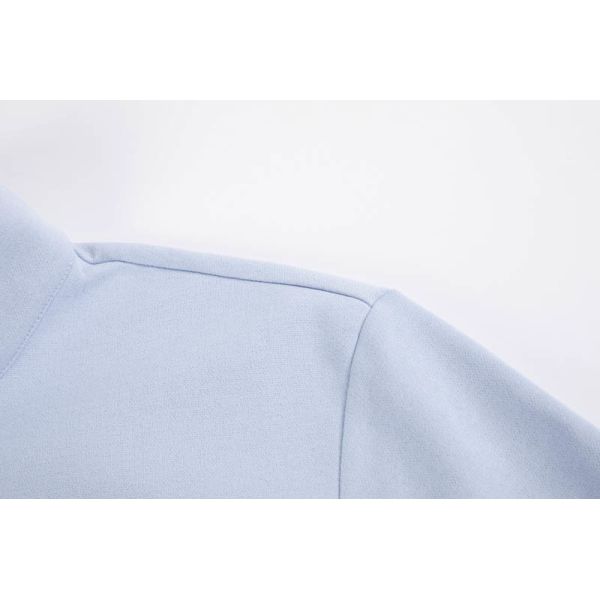 Men's Ice Blue Quarter-Zip Mock Neck Performance Pullover Hoodie with Polyester-Spandex Knit