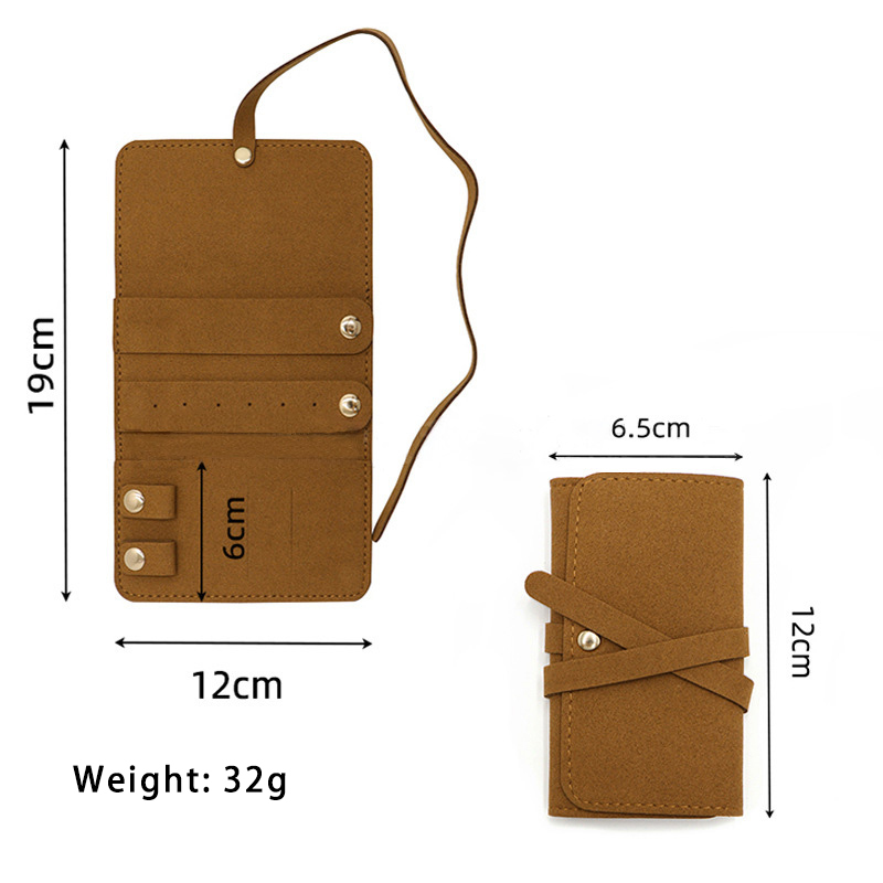 Pu Leather Travel Jewelry Organizer Lightweight Jewelry Travel Bag Portable Multi Purpose 120x65mm