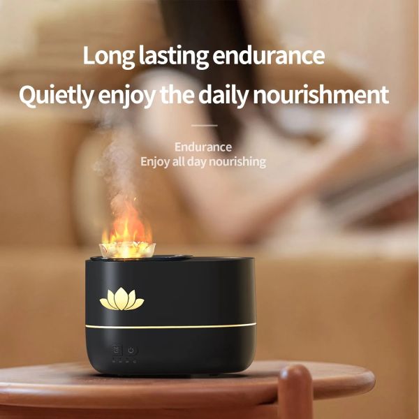 Plastic Material Creative Flame Aroma Humidifier USB Essential Oil Fragrance Diffuser