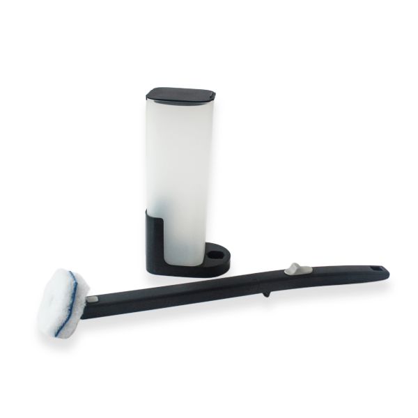 Brosse de toilette jetable avec 16 têtes de rechange, manche de 40 cm et tête de brosse de 12 cm x 8 cm pour un nettoyage hygiénique