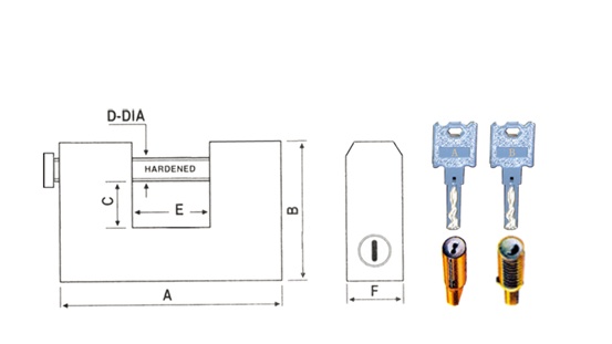 Rarlux Heavy Duty Padlock Double Locking System Rectangular Padlock Hardened Stainless Steel Padlock