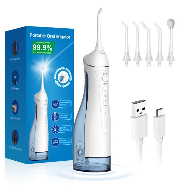 Water Dental Flosser Cordless For Teeth , Portable Oral Irrigator With Massage Function