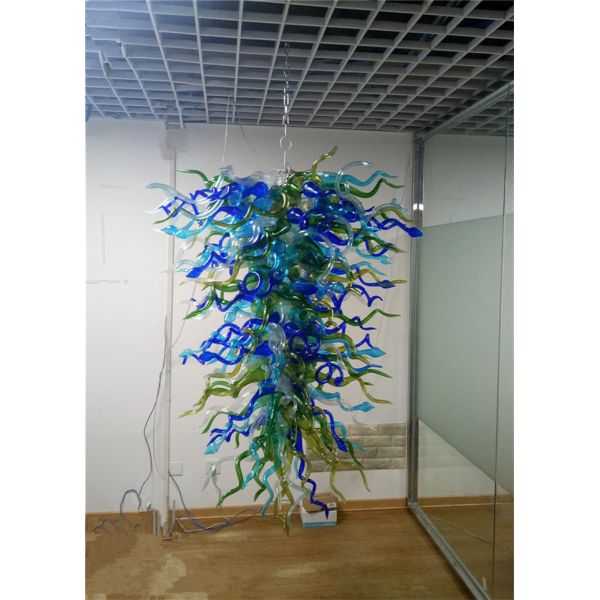 Custom blown glass Drop chandeliers Art Chandelier Contemporary Handmade Blown Glass Big Chandeliers （WH-GB-08)