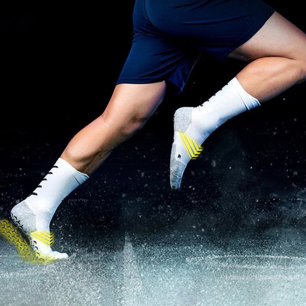 Cushioned Athletic Football Socks Anti Slip Crew Grip Soccer Socks