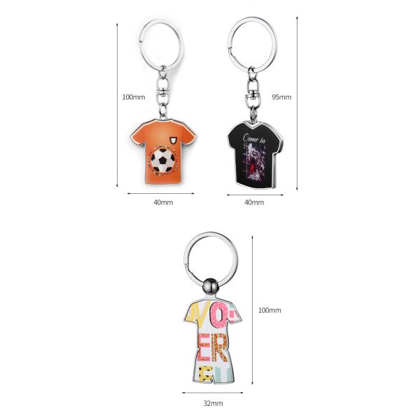 Custom Metal Bulk Sport Soccer Jersey Keychain Sublimation Blank Metal Keychain