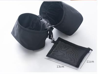 Portable Cylindrical Shaped Travel Toiletry Bag With Detachable Inner Pouch