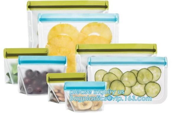 ReZip Seal Reusable Storage Bag PEVA food/snack/lunch storage bag, Reusable zip seal leakproof peva food snack storage b