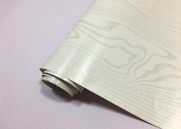 White Fashionable Wood Grain Adhesive Contact Paper Home Decoration