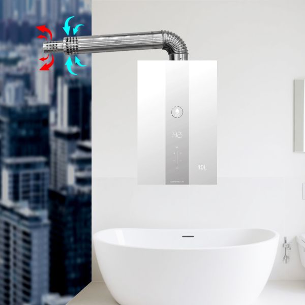Balanced Flue Gas Water Heater Twin-Pipe System Uses Outdoor Air Zero Indoor Oxygen Consumption