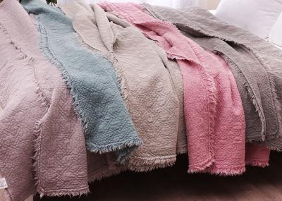 3pcs / 5pcs Full Size Quilt Washed Solid Embroidered Bedspread And Coverlets