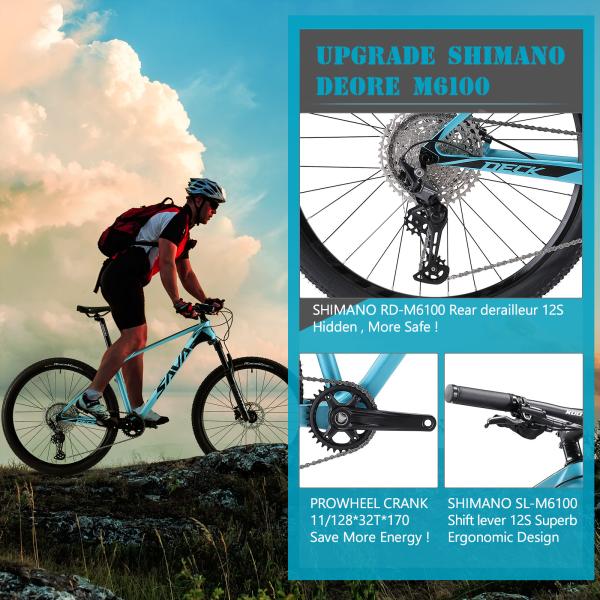Mountain bike 11.8kg da fibra SHIMANO DEORE do carbono 27,5/29 tamanho da roda