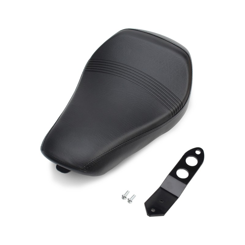 Black Leather Solo Driver Motorcycle Seat Fits Harley Davidson Sportster XL 1200 883 72 Forty Eight 2016