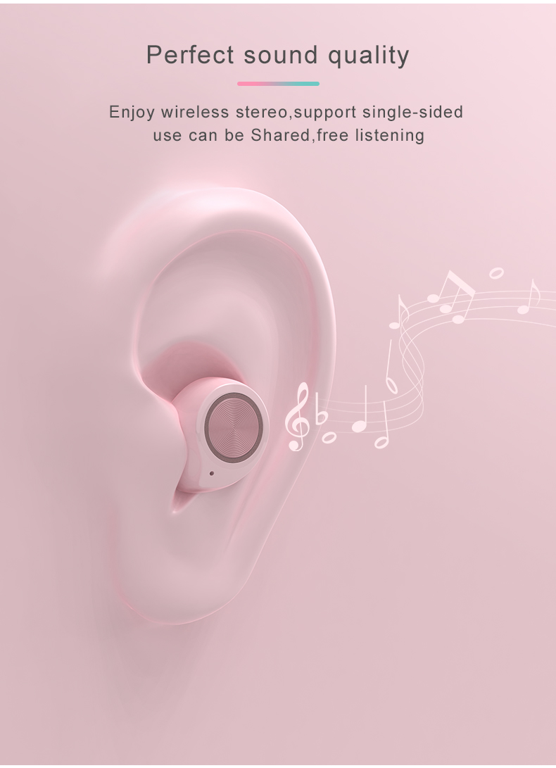 Шлемофон Bluetooth мини Tws беспроводных наушников BT5.0 невидимый