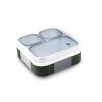 Caixa de almoço Bento de 3 compartimentos de aço inoxidável com fechadura rápida verde