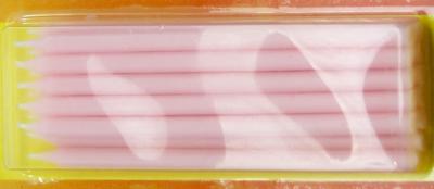 12 Pcs Baby Pink Long Birthday Candles , Tall Thin Birthday Candles With White Holder