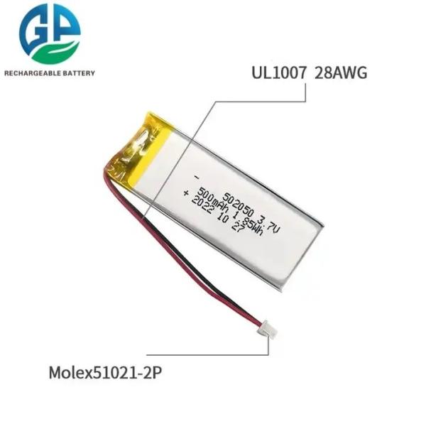 KC aprovado 3.7v Bateria de lítio Power Pack Li-Polymer 500mah 502050 Bateria de lítio polímero