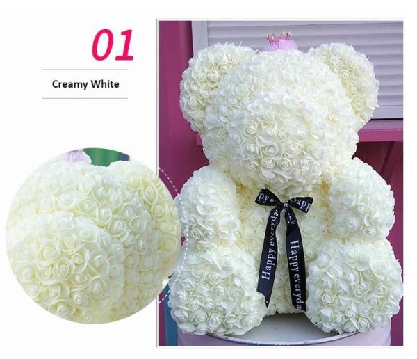 Preserved Flower Rose Teddy Bear PE for Valentines Day Gifts  Factory Price Artificial Flower Gaint Teddy Bear