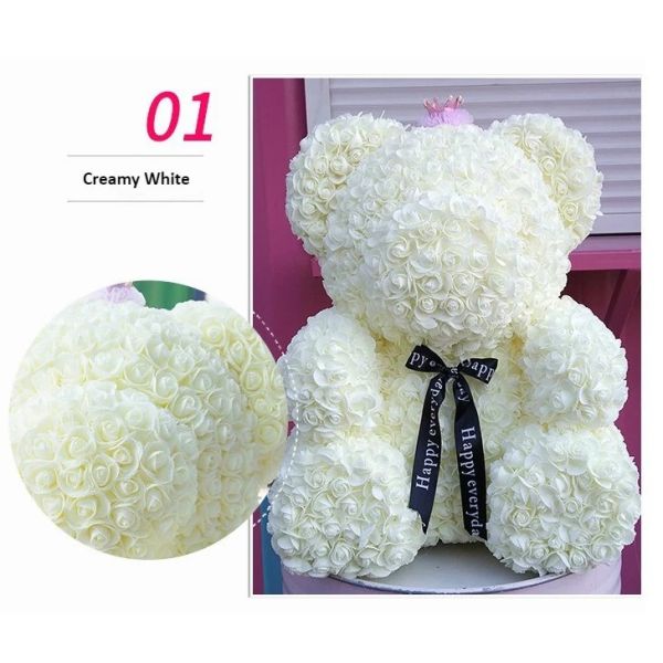 Crazy selling gift foam rose teddy bear Factory Price Artificial Flower Gaint Teddy Bear