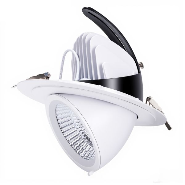2700K-6500K Commercial LED Lights Rotate 360° Gimbal LED Downlight Tilt Outward 90°